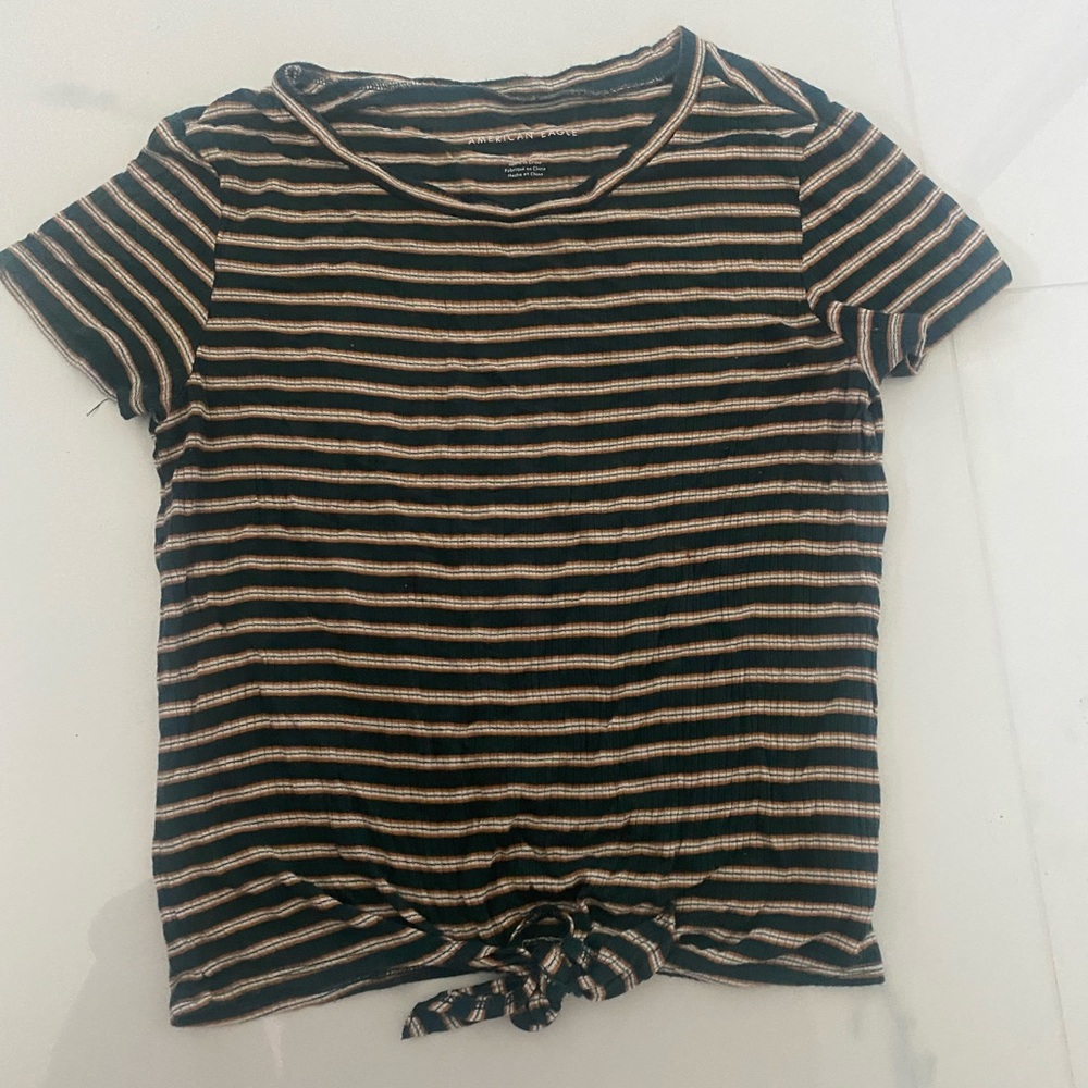 American eagle striped shirt/ cropped